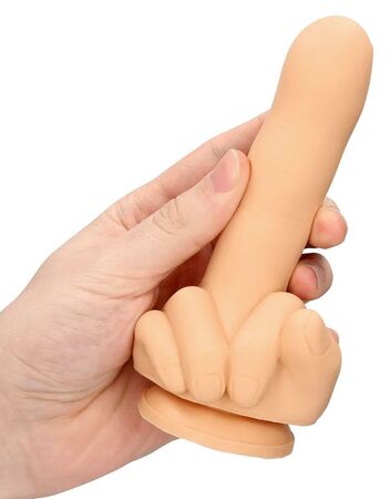 Телесный фаллоимитатор в форме пальца Up Yours - 15,5 см.